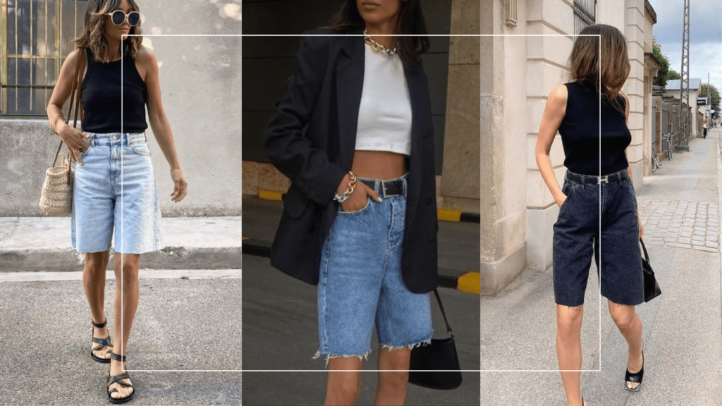 bermuda jeans feminina destroyed