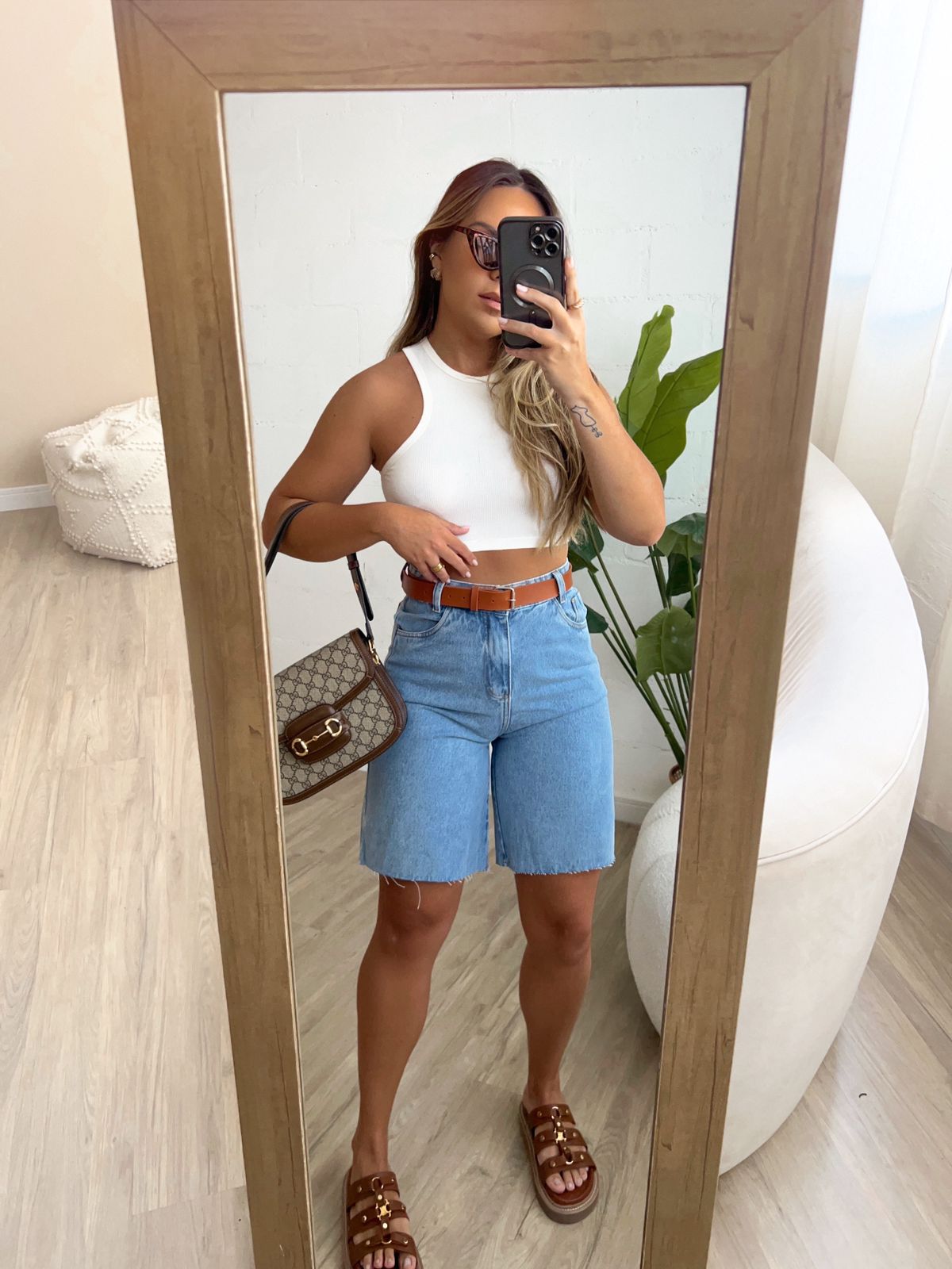 bermuda jeans feminina branca