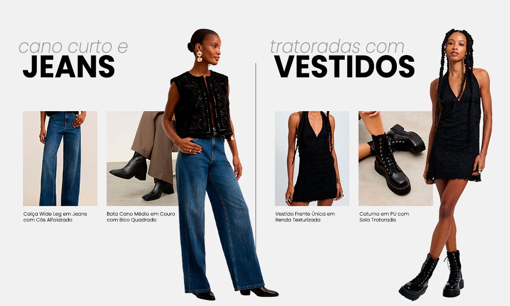 bota cano médio com calça jeans