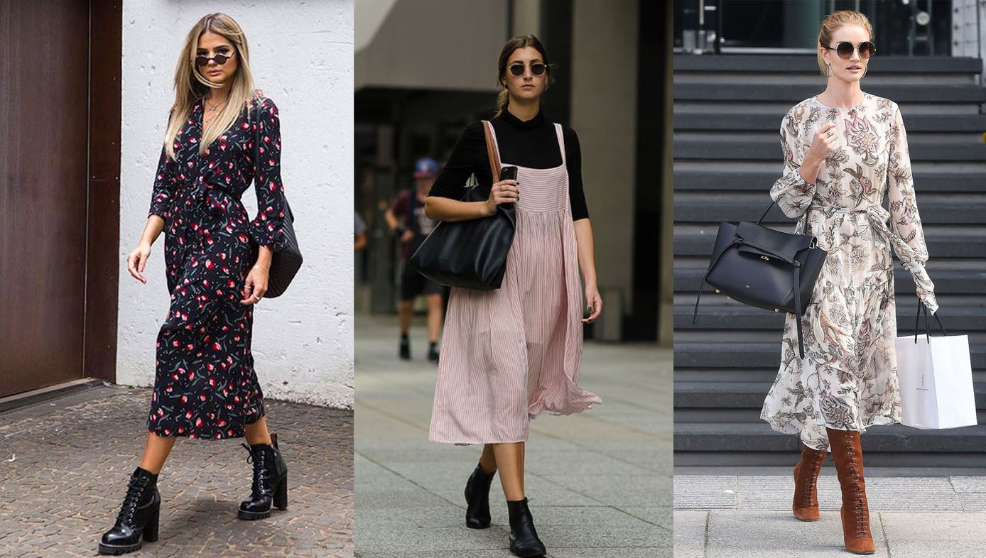 como usar bota com vestido