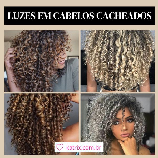cabelo cacheado com reflexos