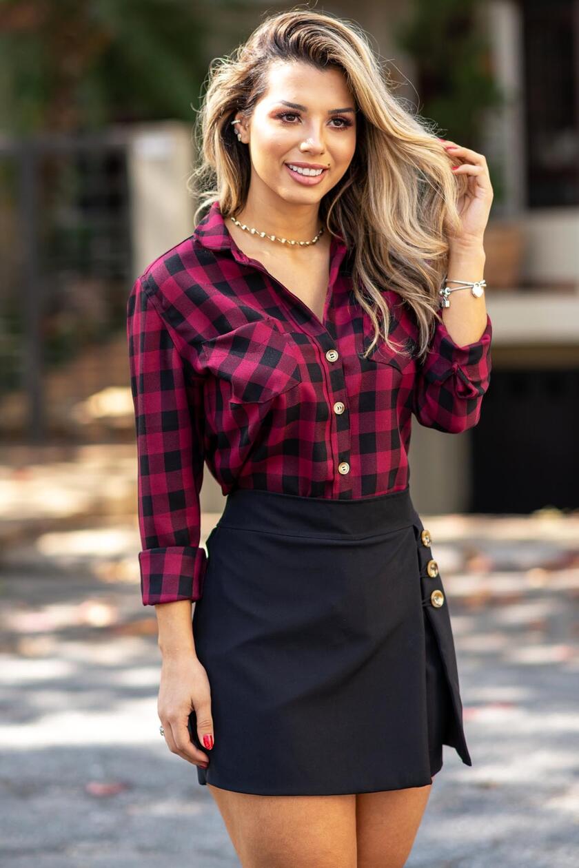 roupa xadrez feminina