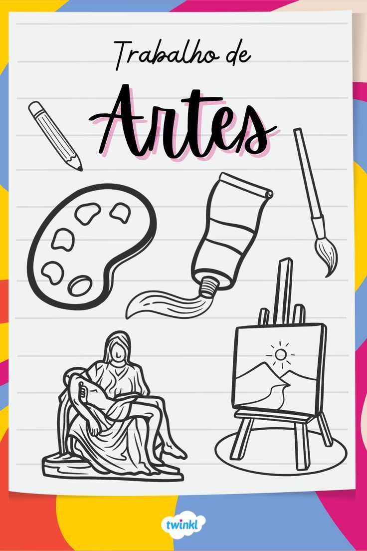 capa para caderno de artes