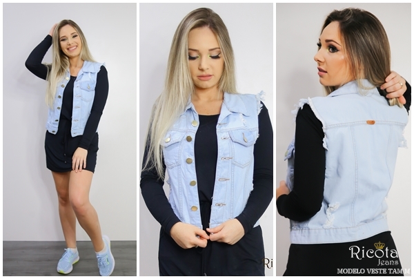 colete curto com vestido