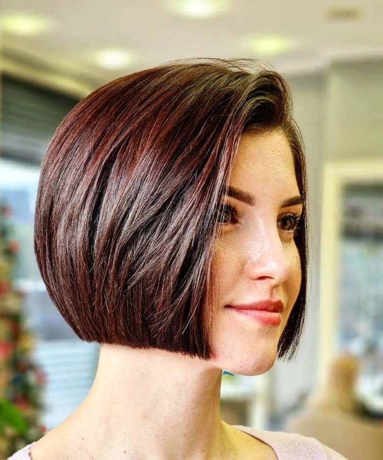 corte cabelo médio liso com franja