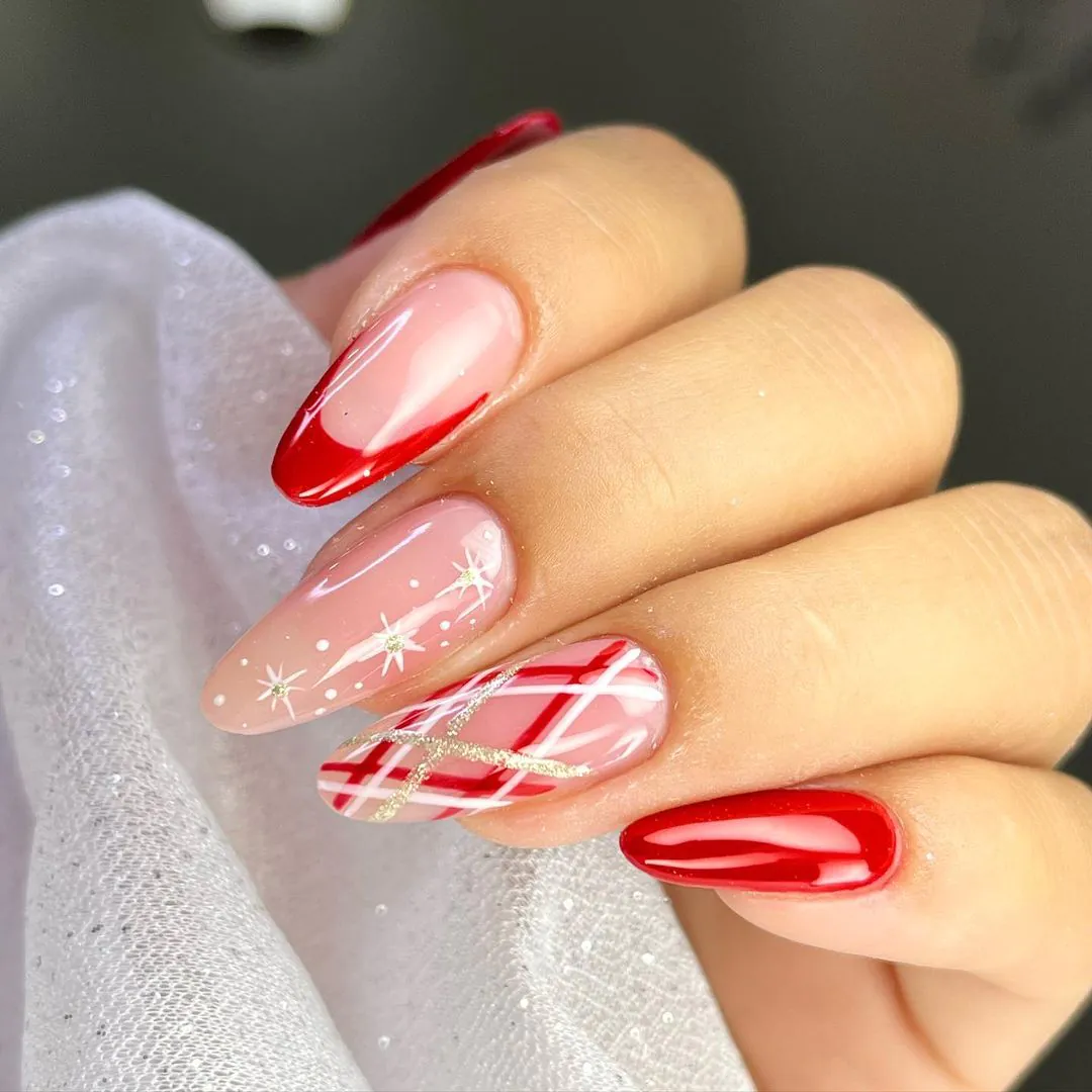 unhas vermelhas com filha única