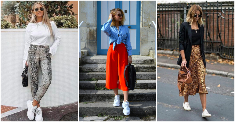 looks com tênis de couro