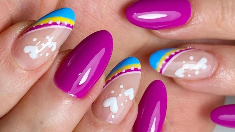 unhas estilo mármore