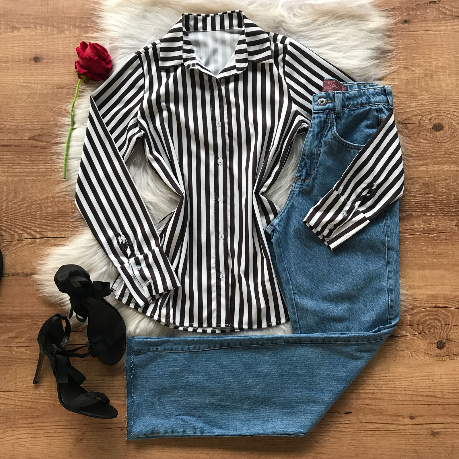camisa listrada oversized feminina