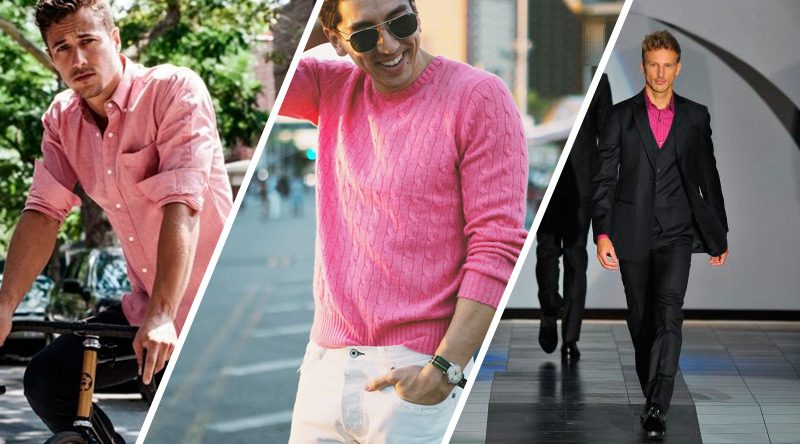 camisa rosa casual masculina