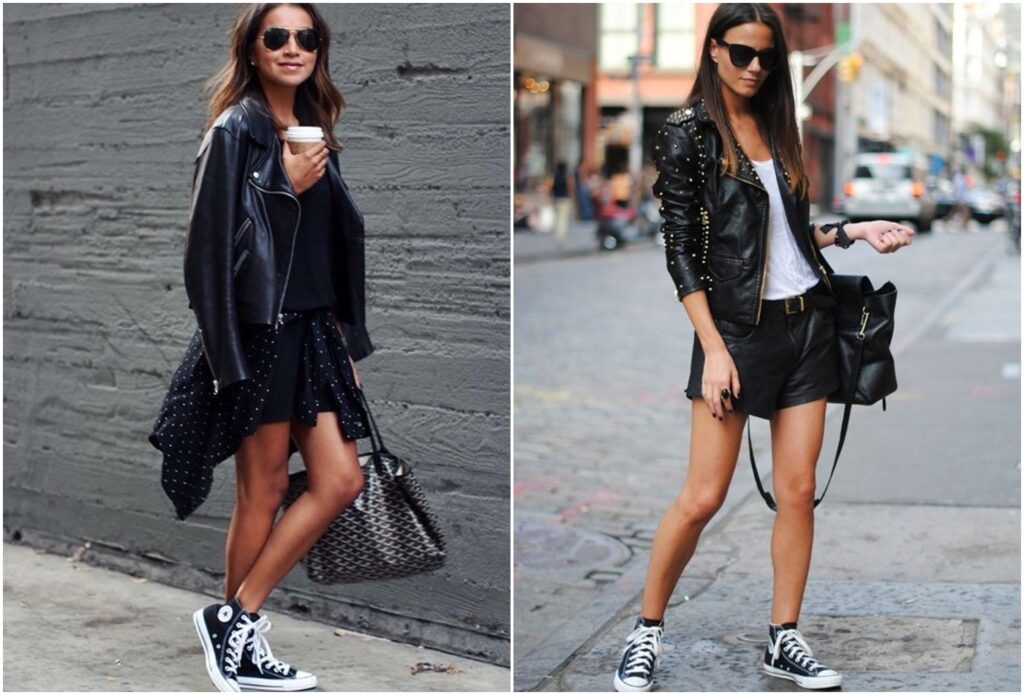 looks com all star preto plataforma cano alto