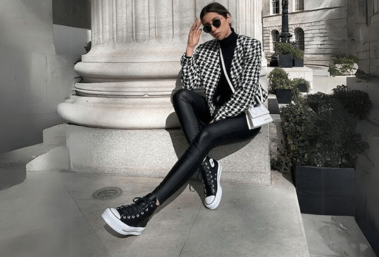 looks com all star preto plataforma cano alto
