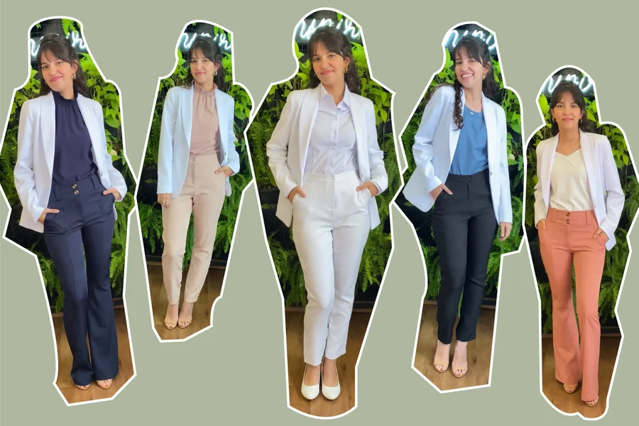 blazer branco com tênis branco