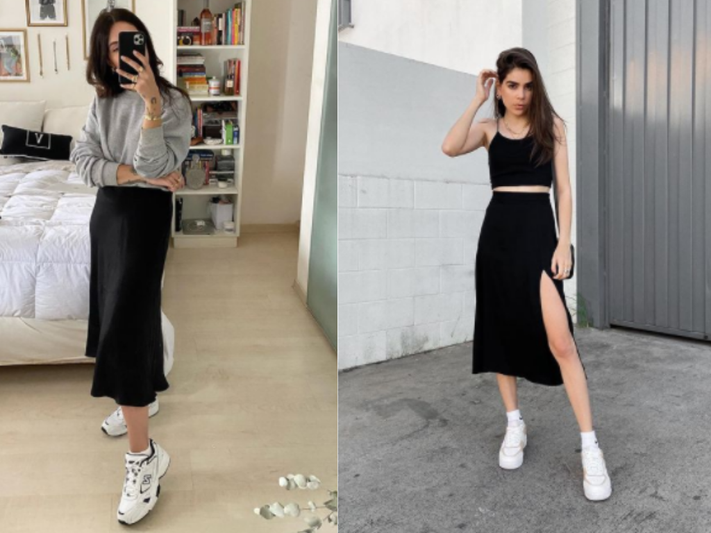 outfits com blazer branco e tênis