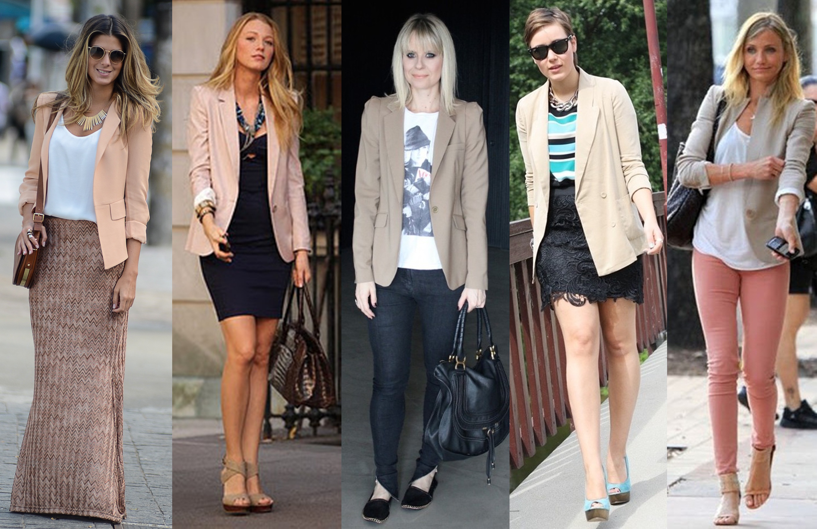 como usar blazer nude no trabalho