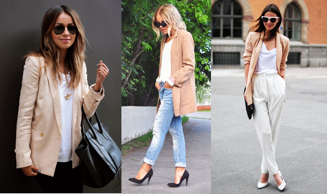 blazer nude oversized como usar