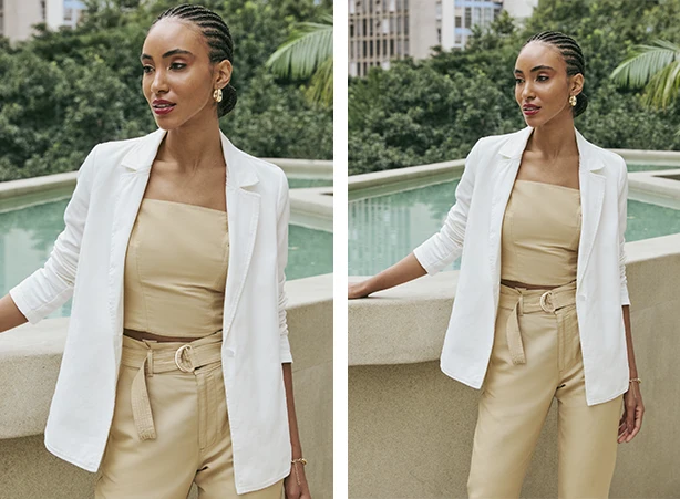 looks elegantes com blazer nude