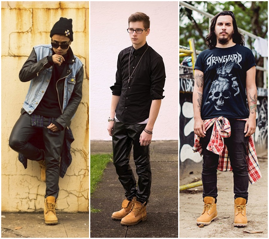 estilo rugged bota amarela
