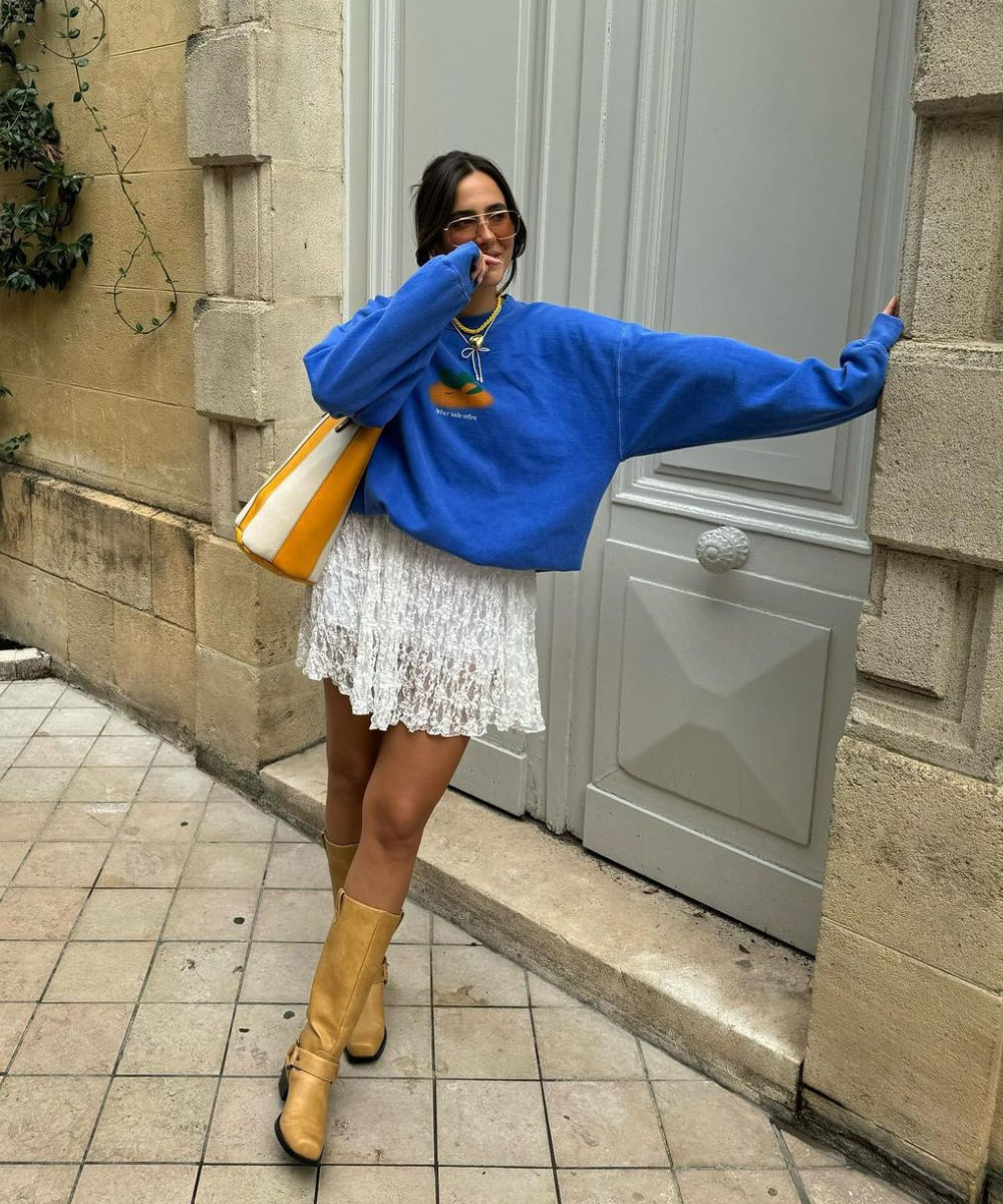 como usar saia com bota no inverno