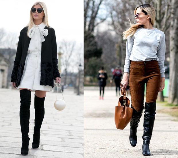 look bota salto grosso preta