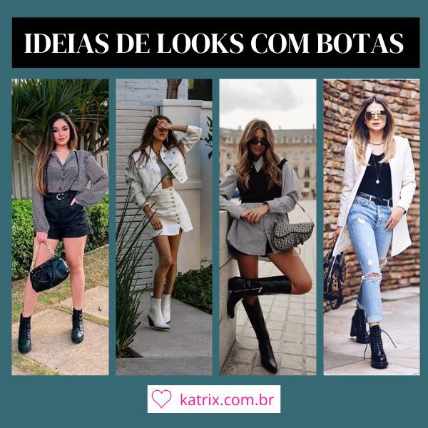 look bota salto grosso com saia