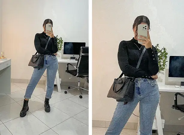 look bota salto grosso cano curto