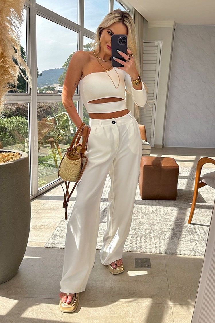 calça cargo alfaiataria preta