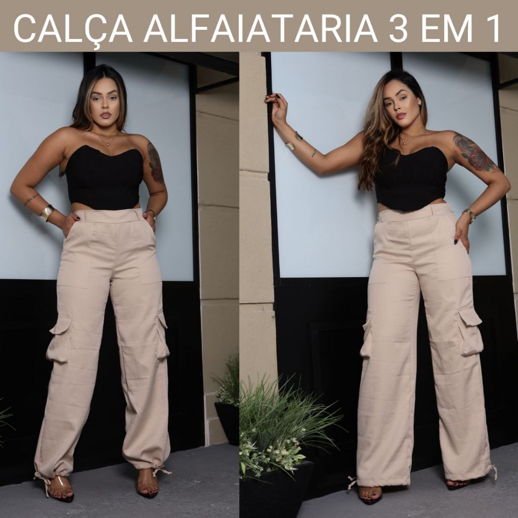 calça cargo alfaiataria com tênis