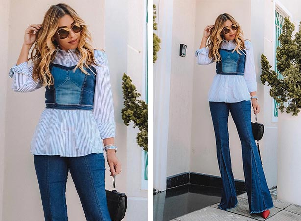 calça jeans flare como usar