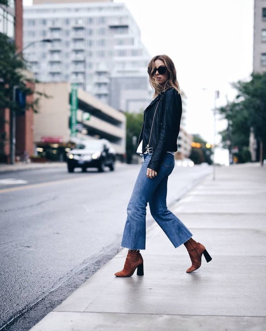 looks com coturno e calça jeans