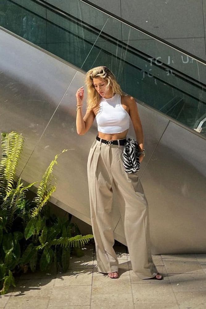cropped branco casual