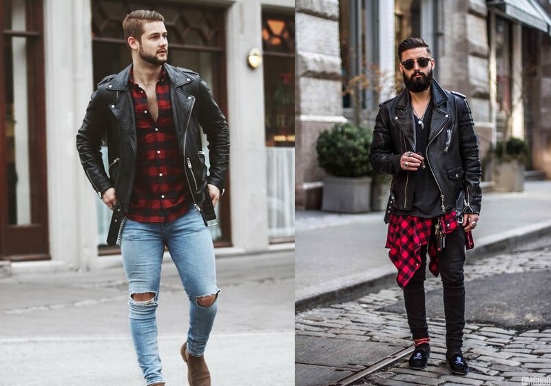 look com jaqueta de couro masculina