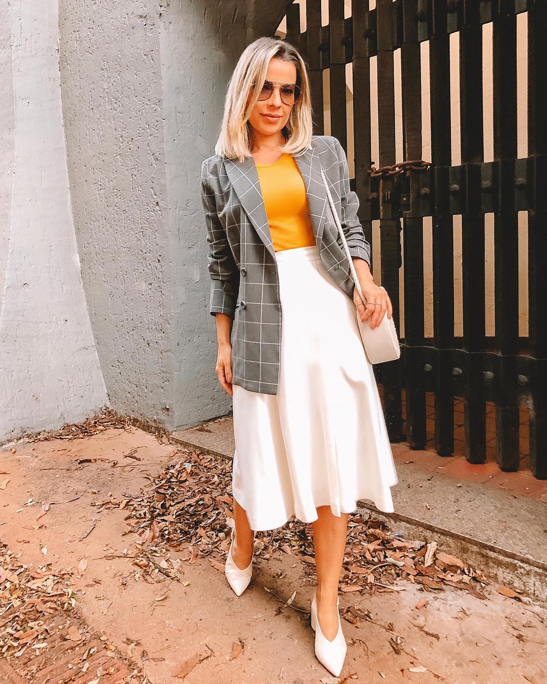 saia branca midi looks