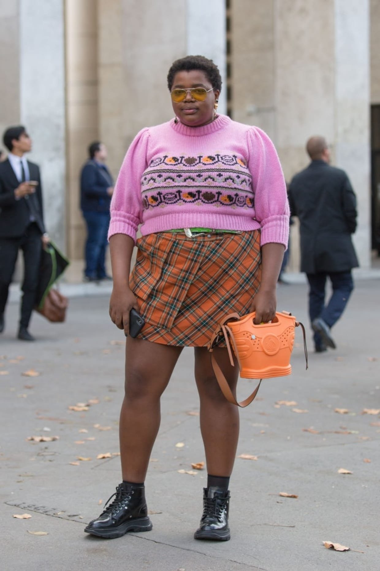 saia de tricô crochê looks