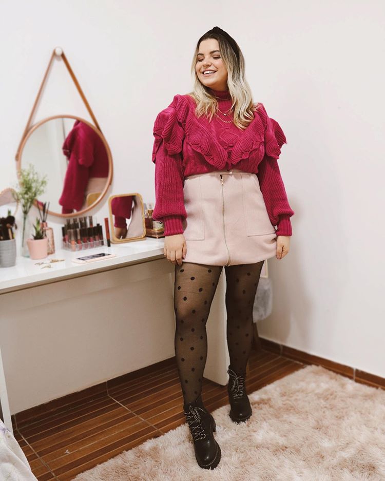 saia de tricô preta