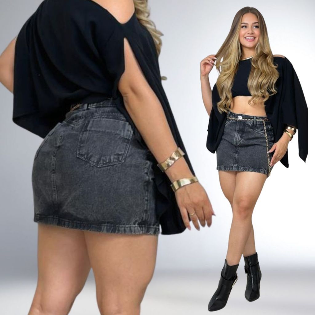 looks de verão saia jeans curta