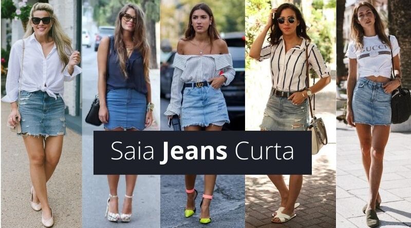 saia jeans curta para balada