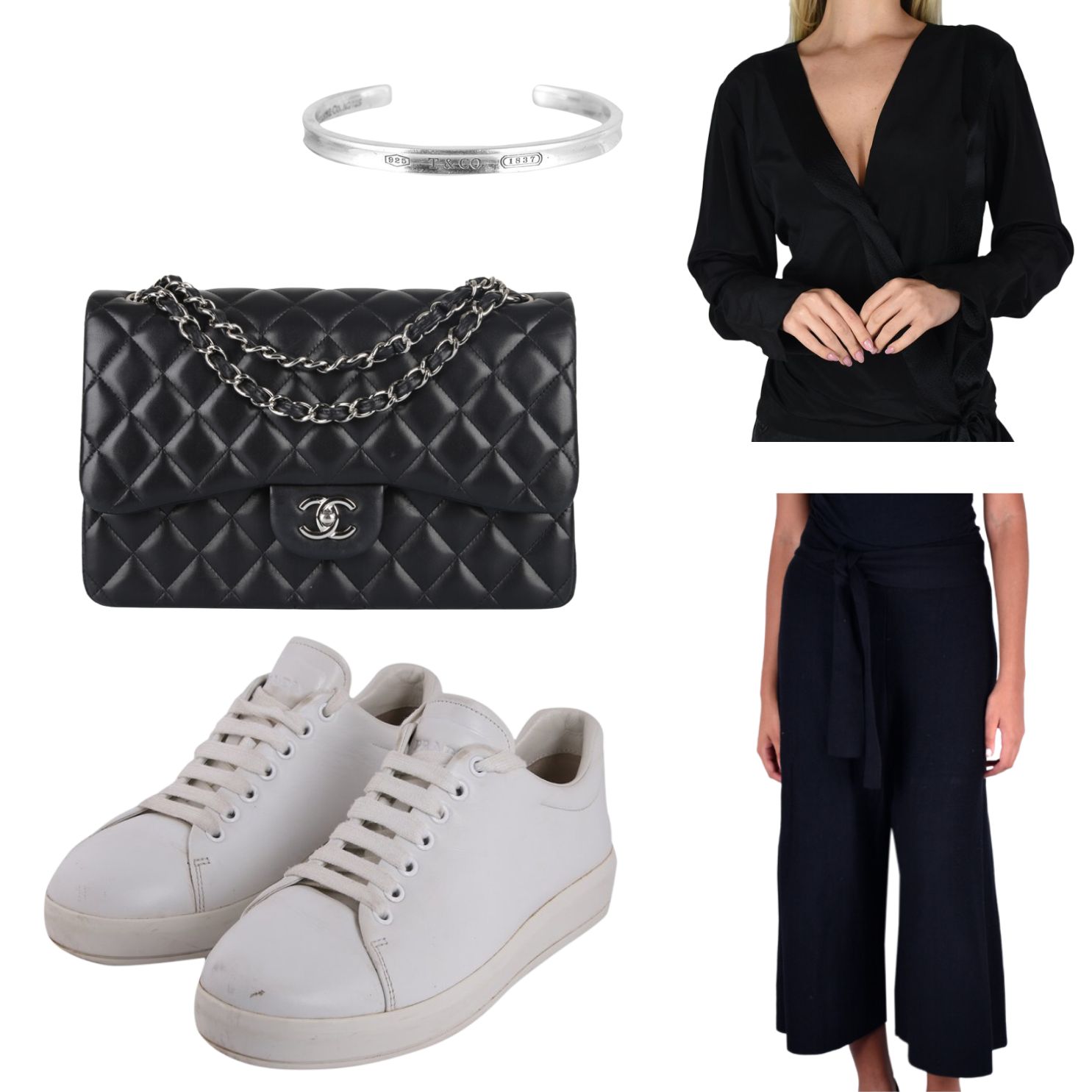 look com tênis preto e branco feminino