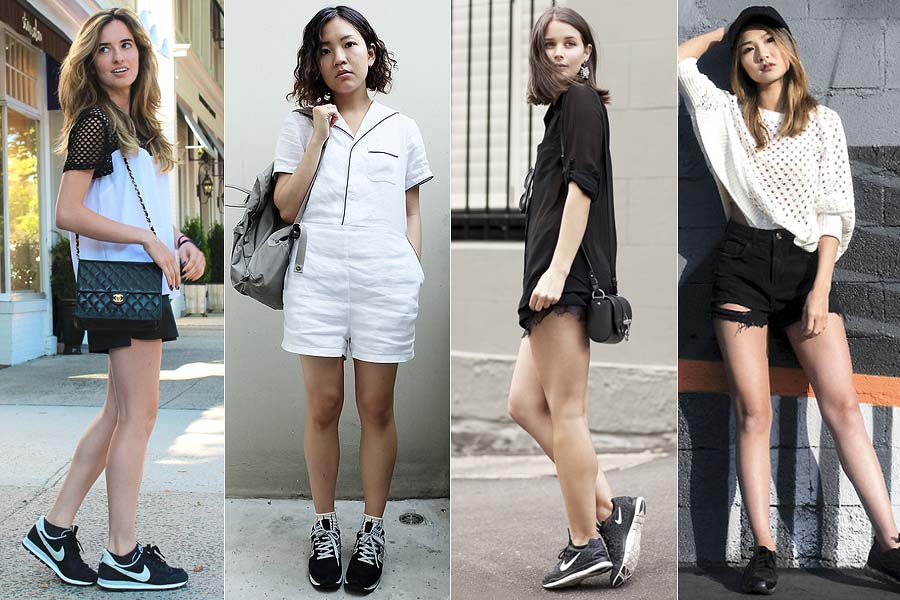 moda 2026 tênis preto e branco