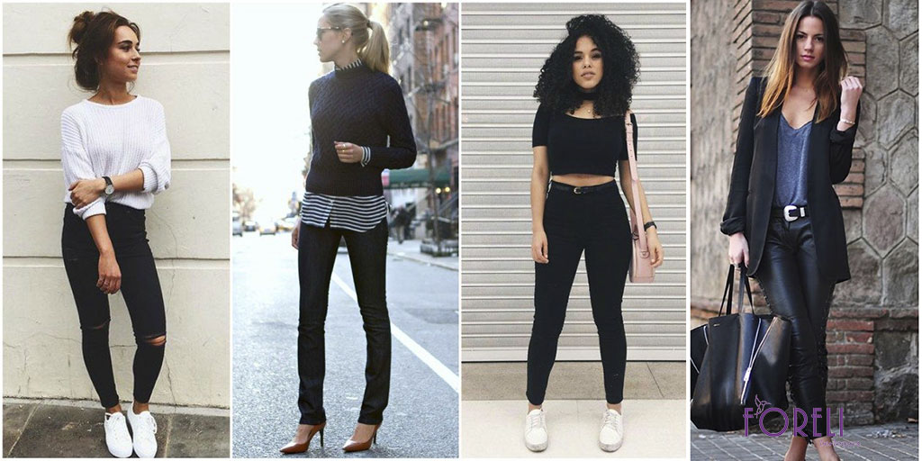 combinações com calça de alfaiataria preta