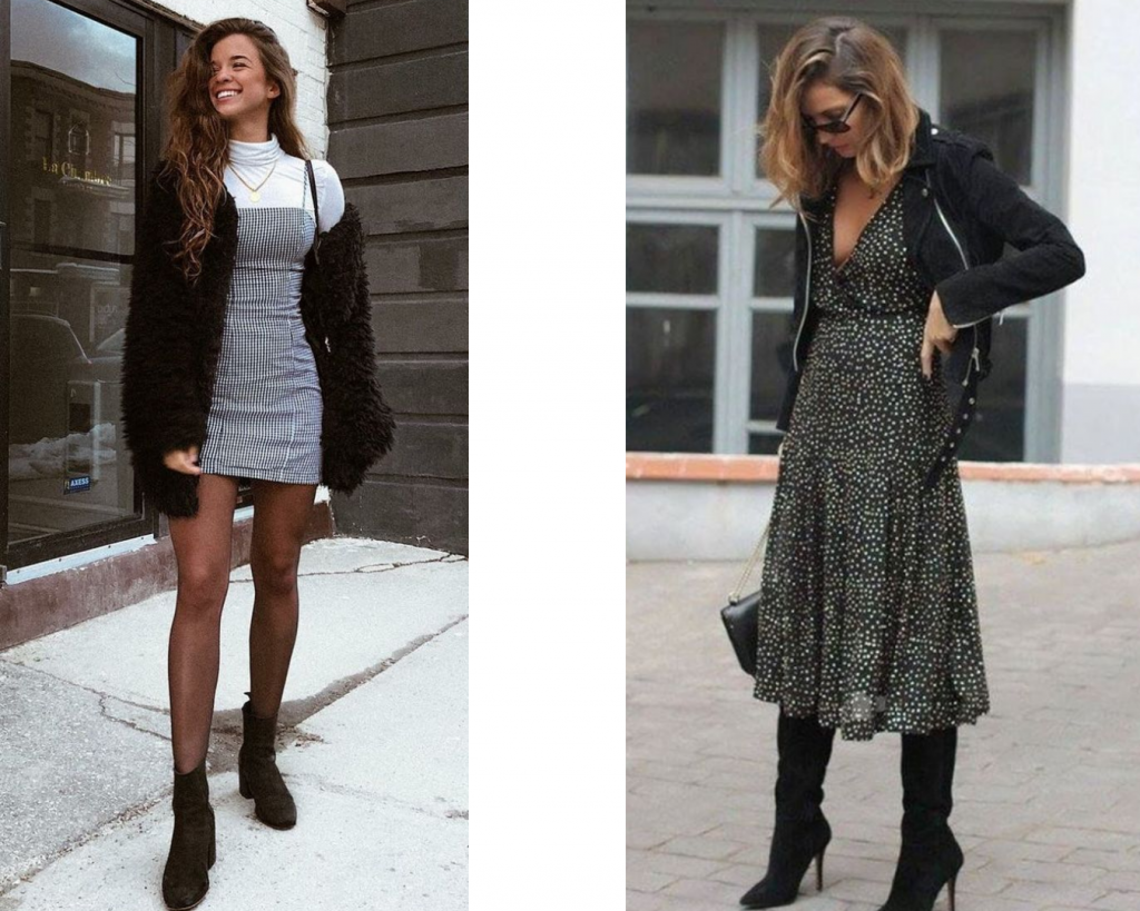 combinações de vestido para dias frios