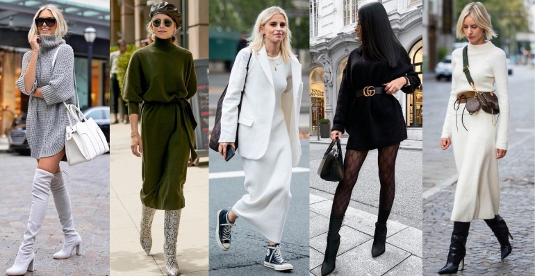 tendências de vestidos de inverno 2026