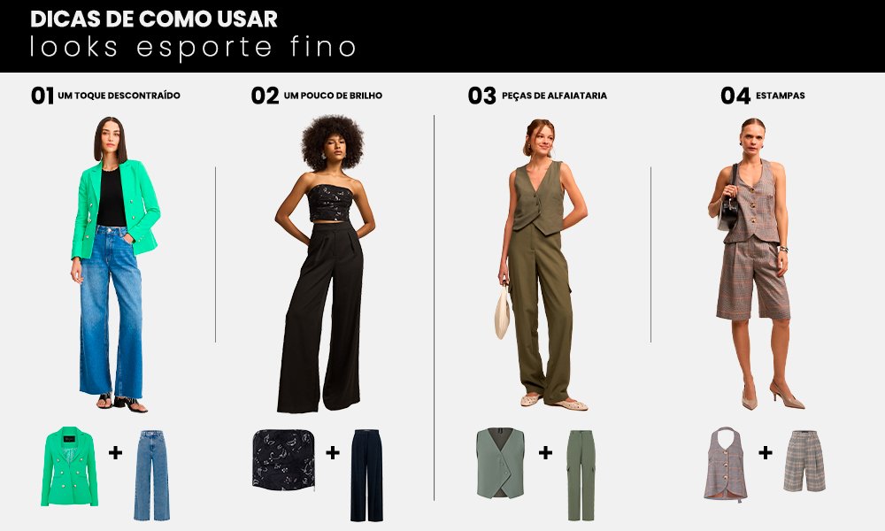 look esporte fino feminino