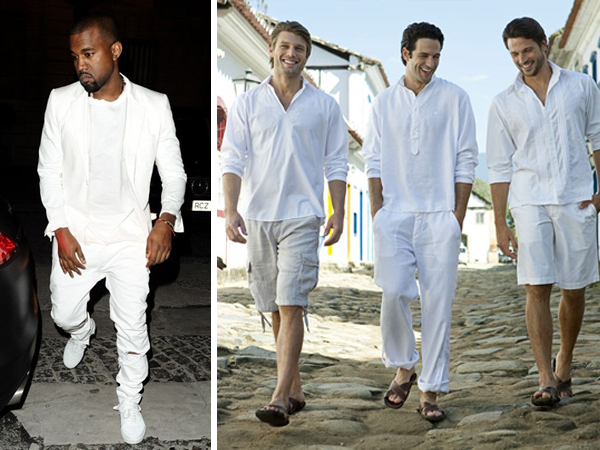 traje branco homem elegante
