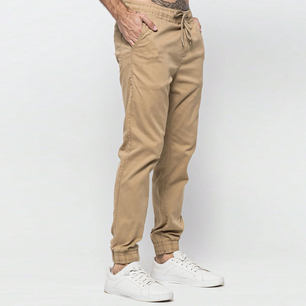 calça jogger bege masculina