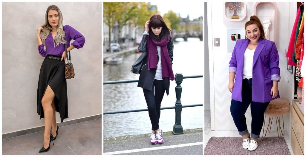 looks com roxo e preto
