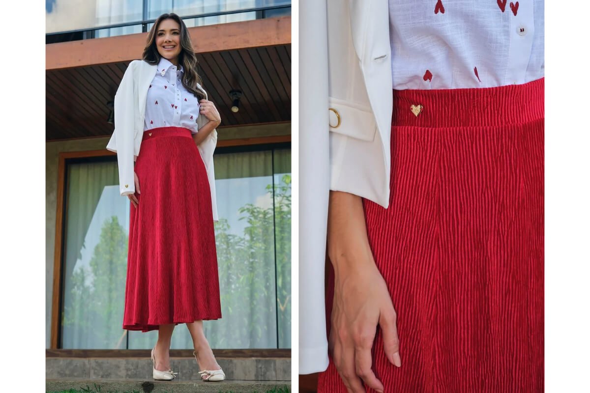 saia midi de couro inverno look