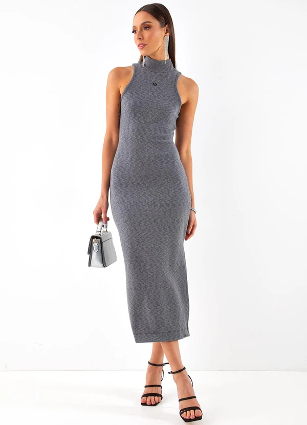 vestido cinza para trabalhar