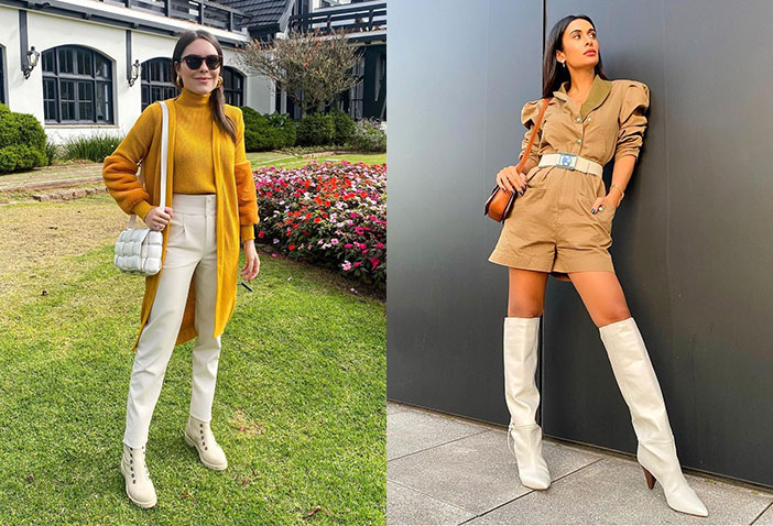 como usar bota branca no inverno