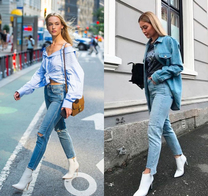 looks com bota branca cano longo